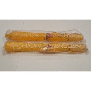 2 Vintage AVON FASHION UMBRELLA ~ New in Package Canary Yellow NWT